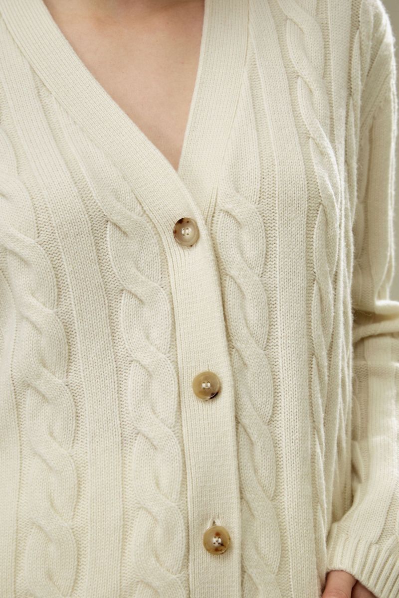 Oversized Cable Weave Cardigan – LILYSILK Factory