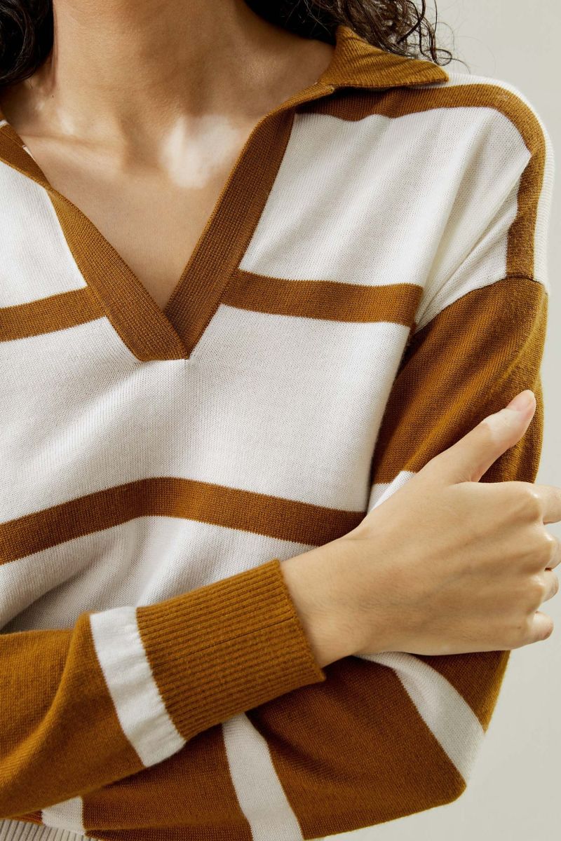 #color_Toffee & White Stripes