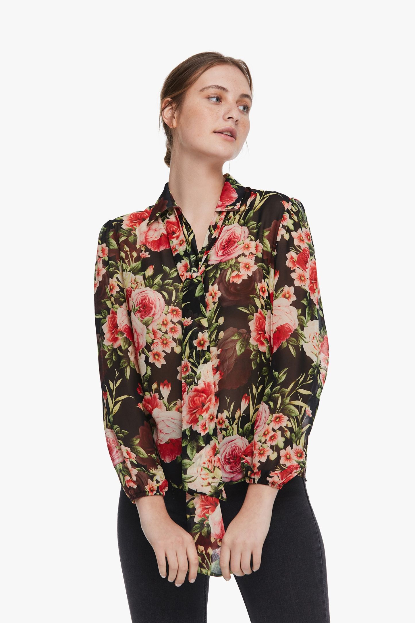 #color_Multi Flowers On Black