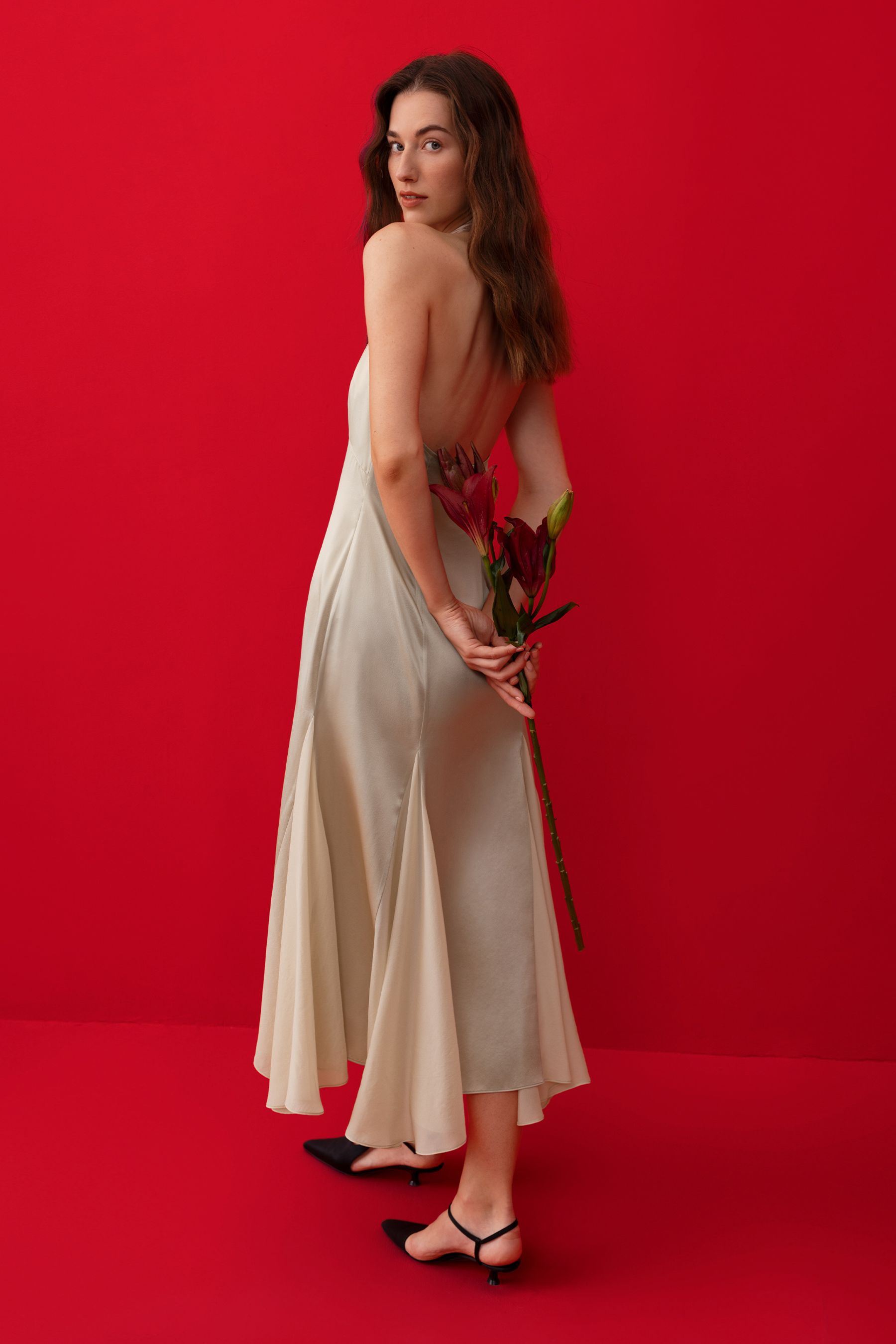 Golden Cocoon Bias Dress – LILYSILK Factory