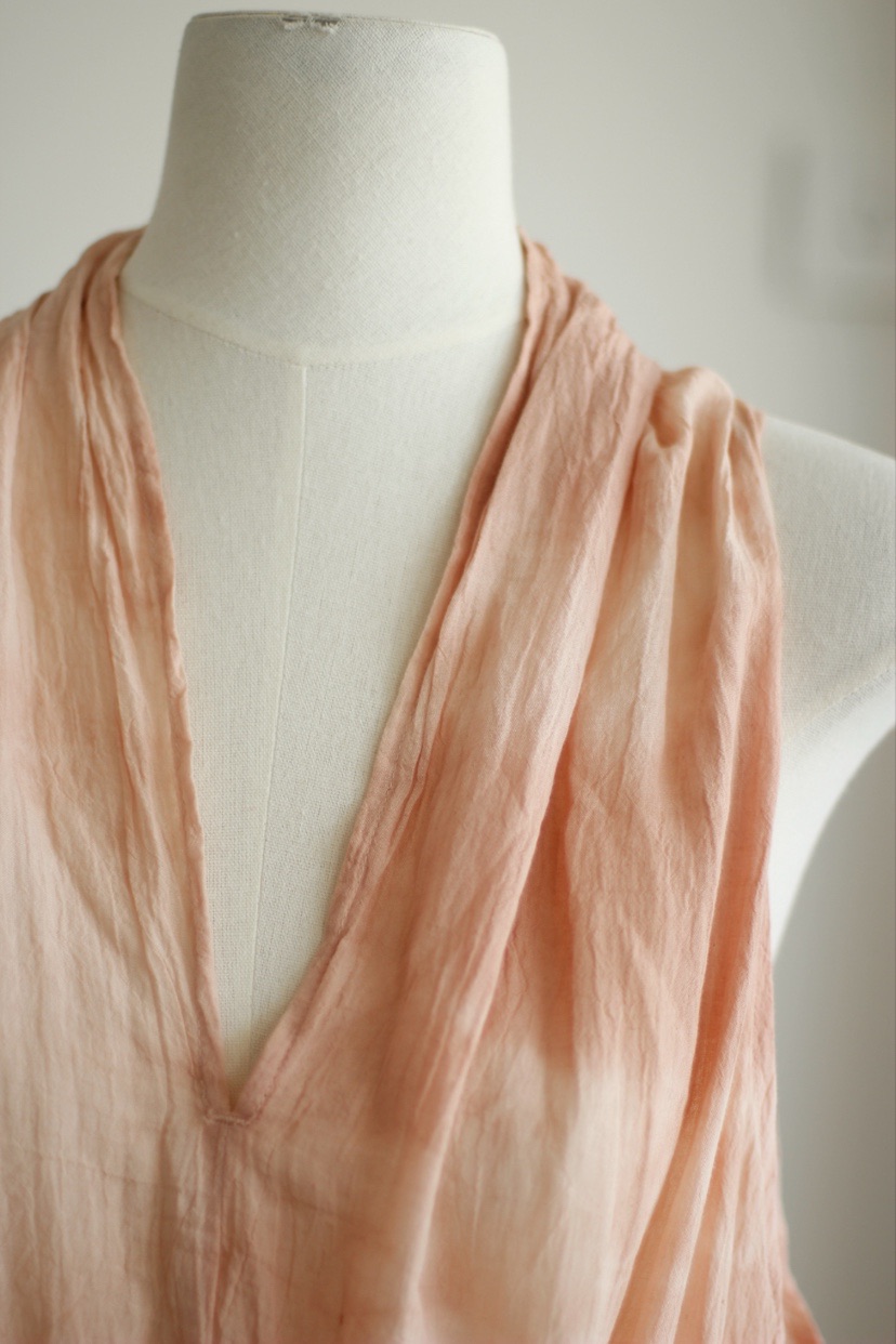 PILUNA - Plant Dyed Rose Pink | Loquat Leaf Gradient Dress