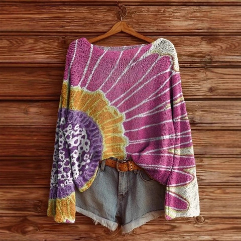 Women's Fashionable prints casual crew neck sweatshirt