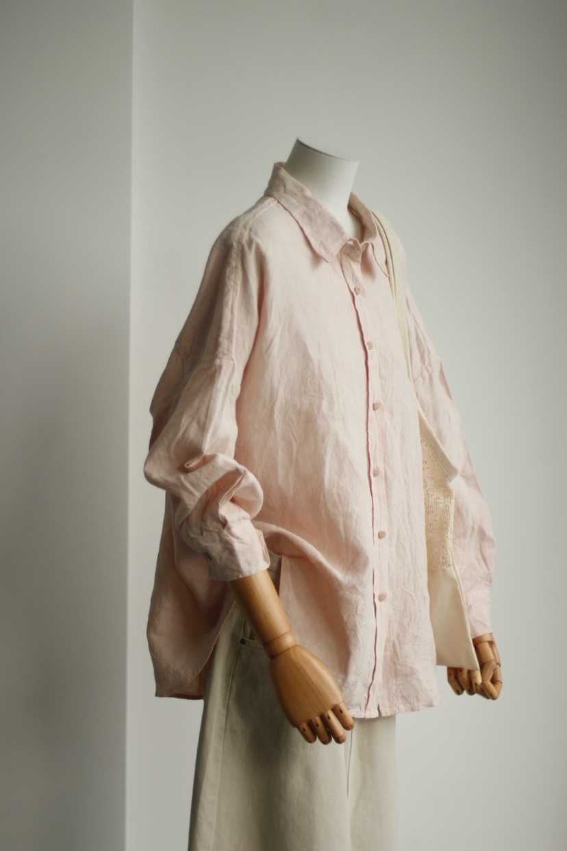 迩Air纯手工植物染（枇杷叶染）汉麻经典衬衫