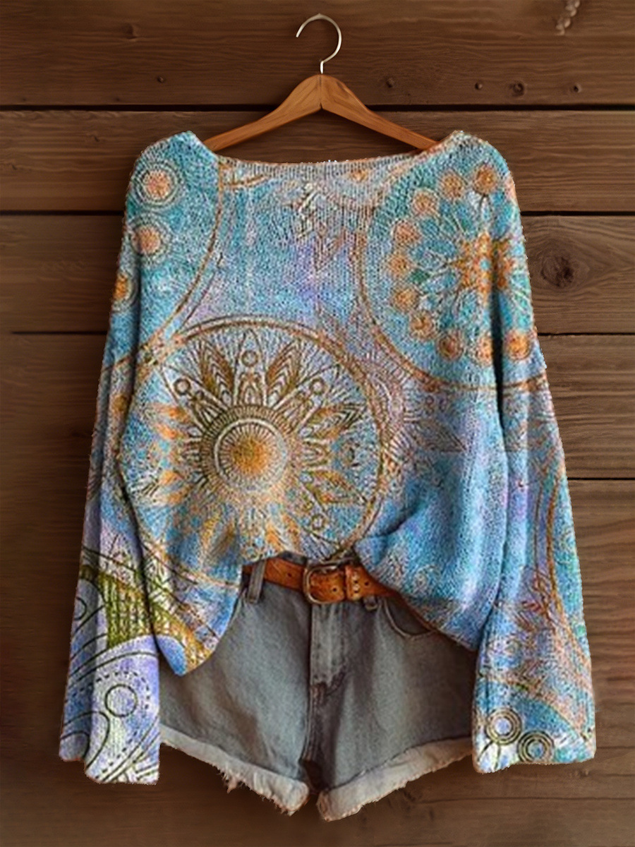 Women's Fashionable prints casual crew neck sweatshirt