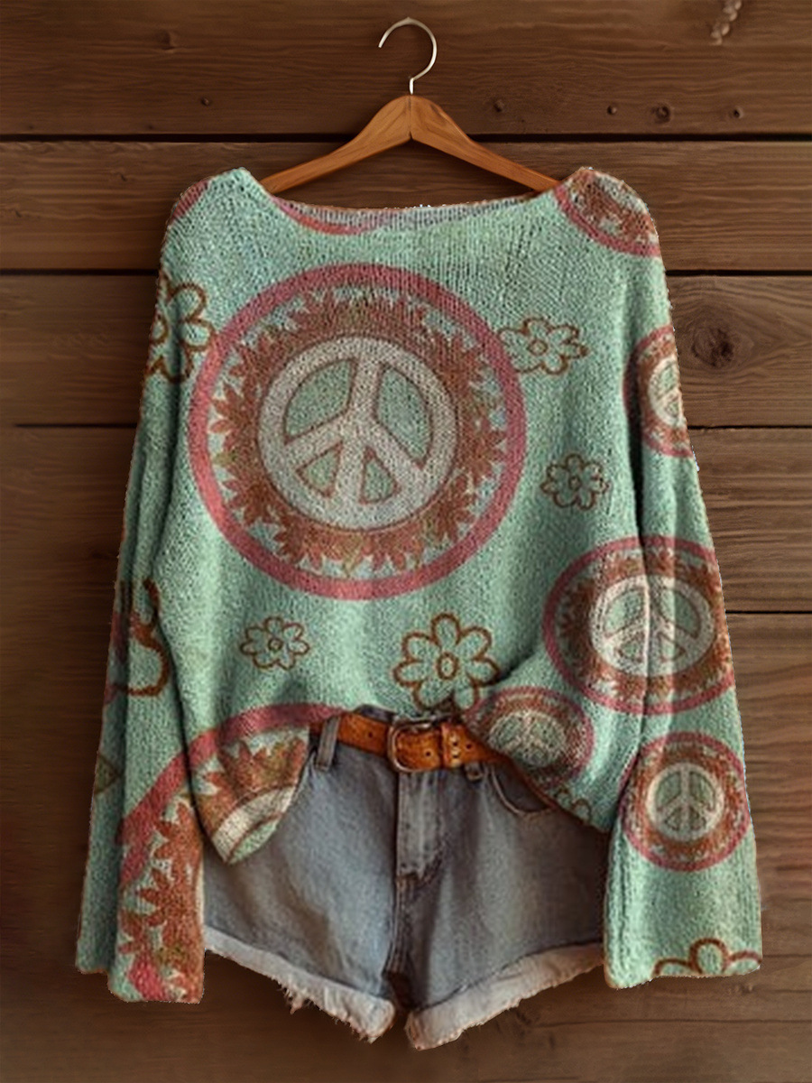 Women's Fashionable prints casual crew neck sweatshirt