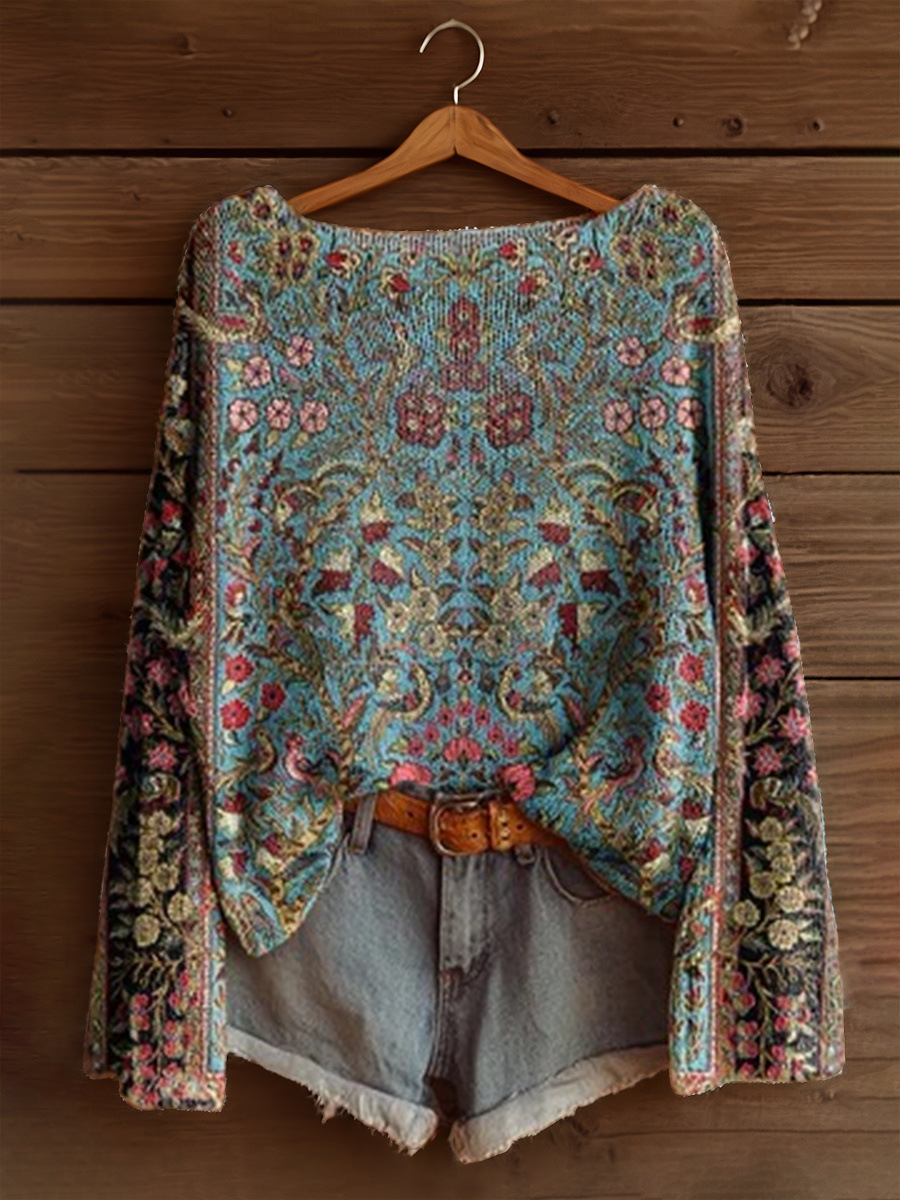 Women's Fashionable prints casual crew neck sweatshirt