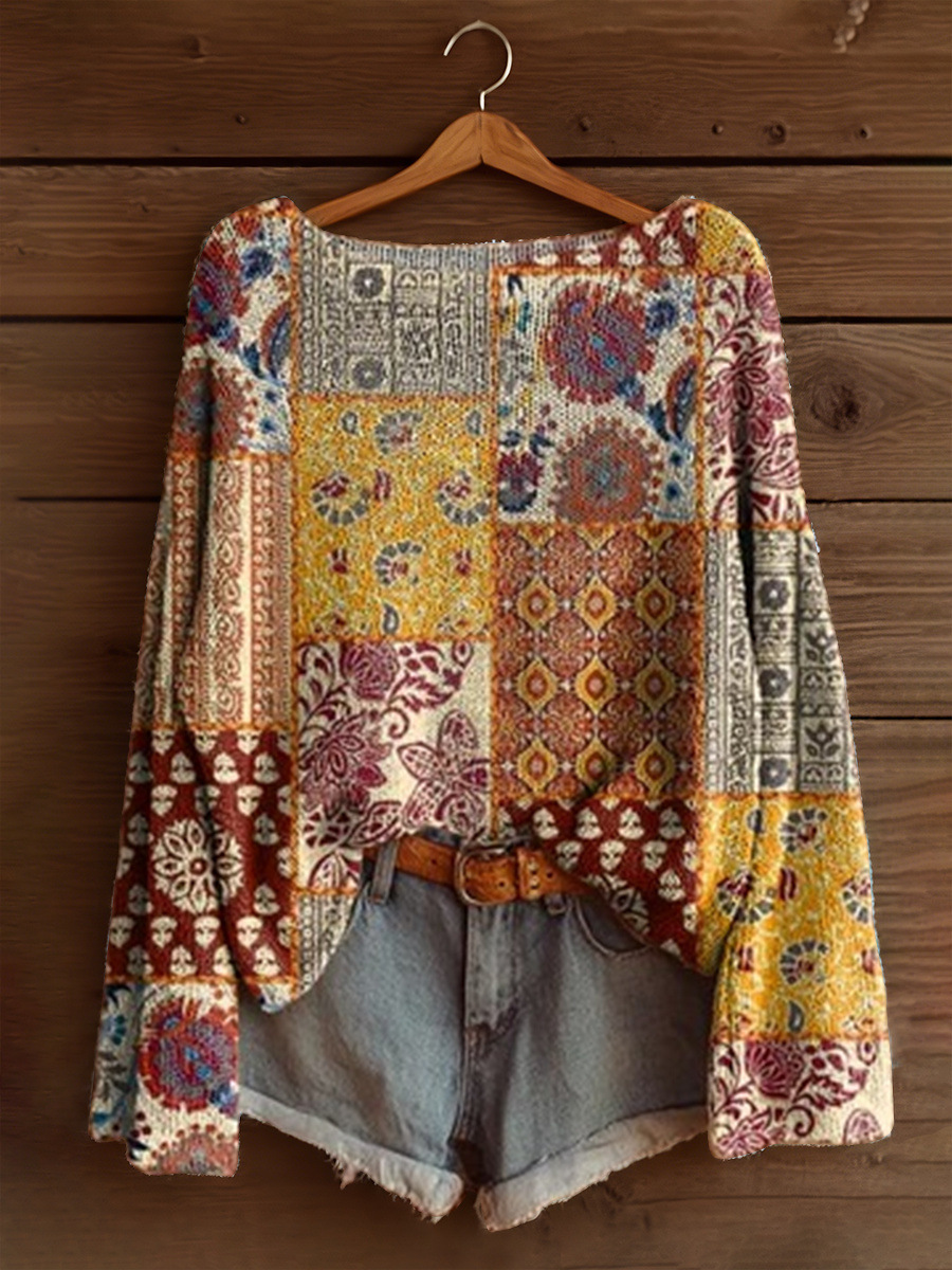 Women's Fashionable prints casual crew neck sweatshirt