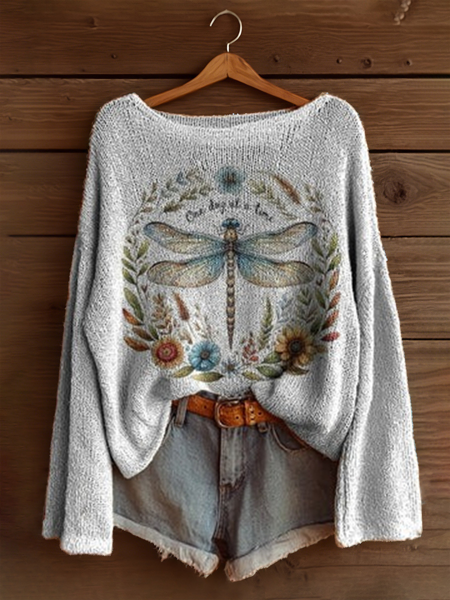 Women's Fashionable prints casual crew neck sweatshirt