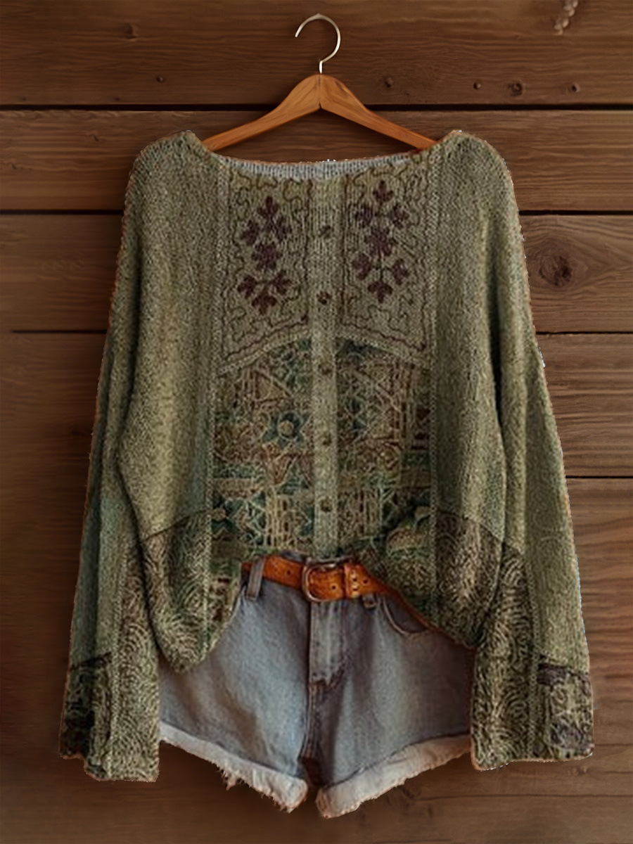 Women's Fashionable prints casual crew neck sweatshirt