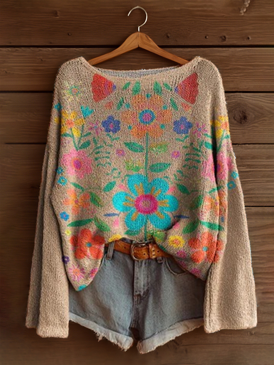 Women's Fashionable prints casual crew neck sweatshirt