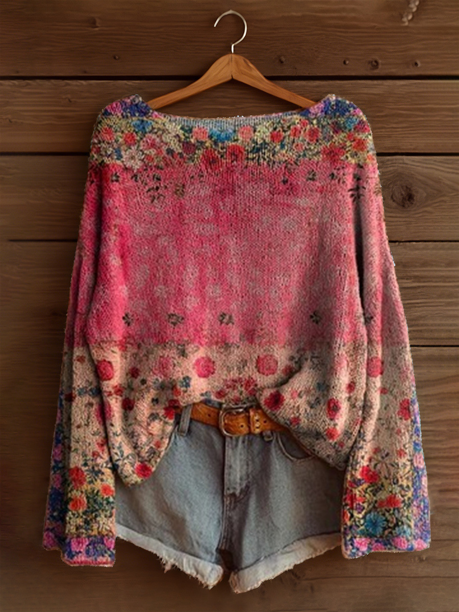 Women's Fashionable prints casual crew neck sweatshirt