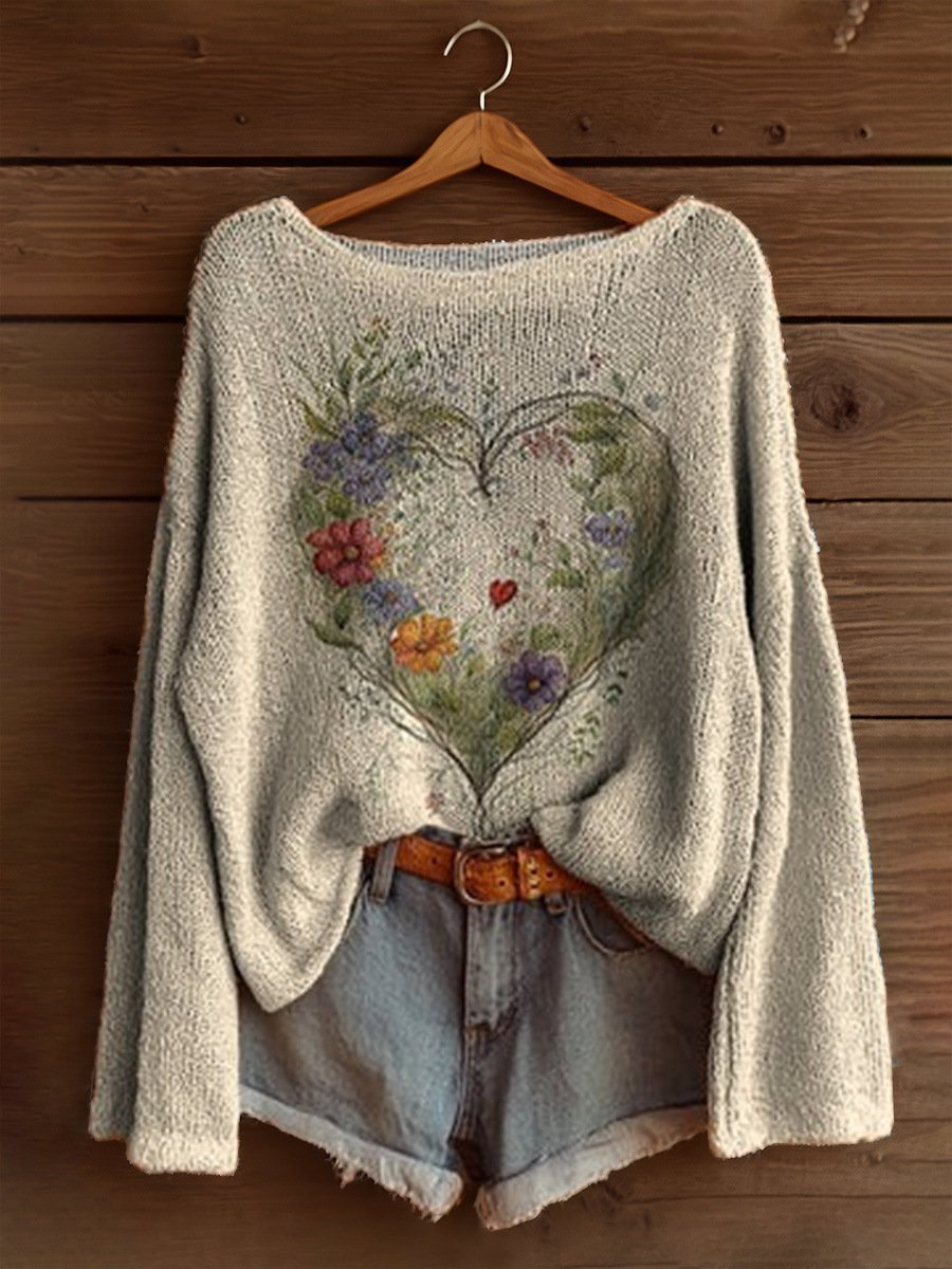 Women's Fashionable prints casual crew neck sweatshirt