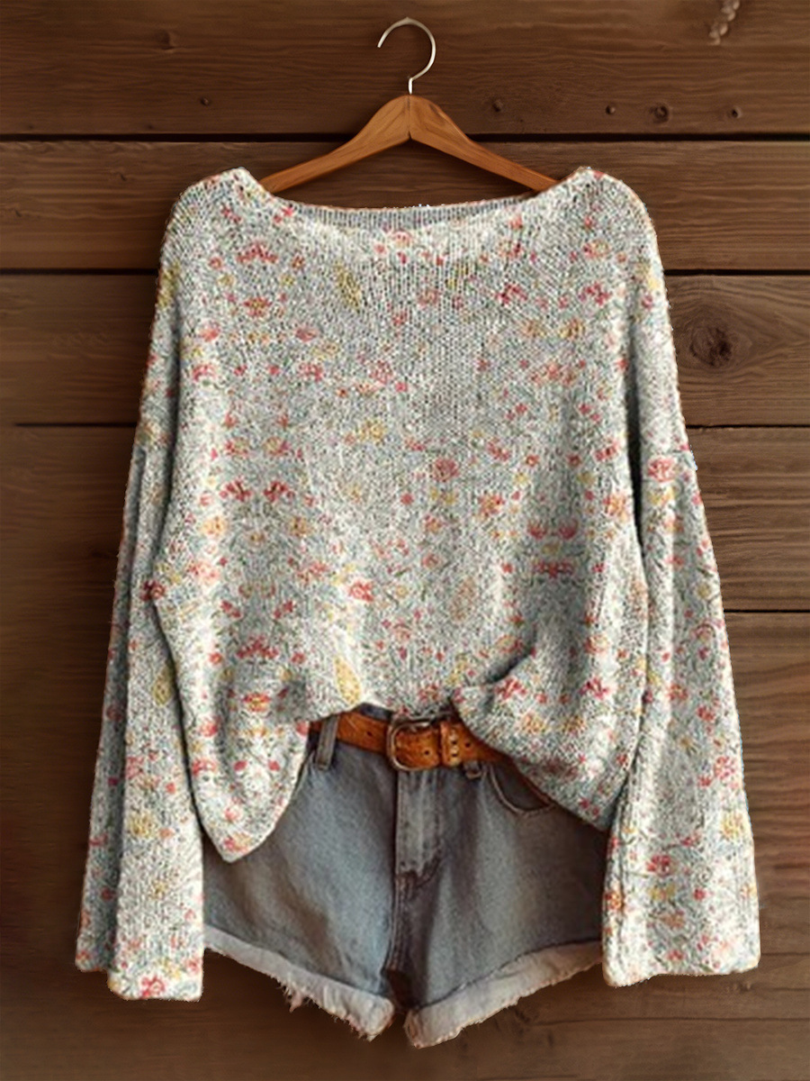 Women's Fashionable prints casual crew neck sweatshirt