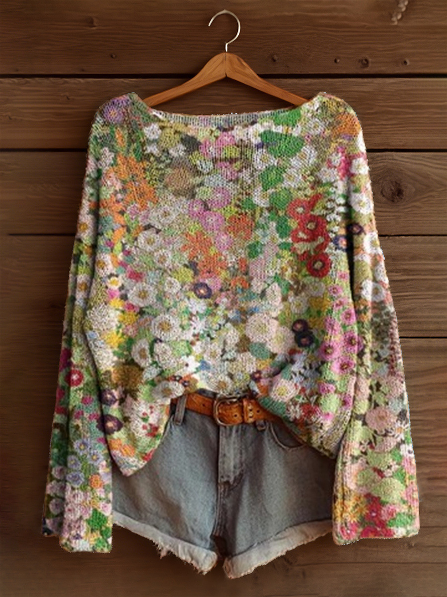 Women's Fashionable prints casual crew neck sweatshirt