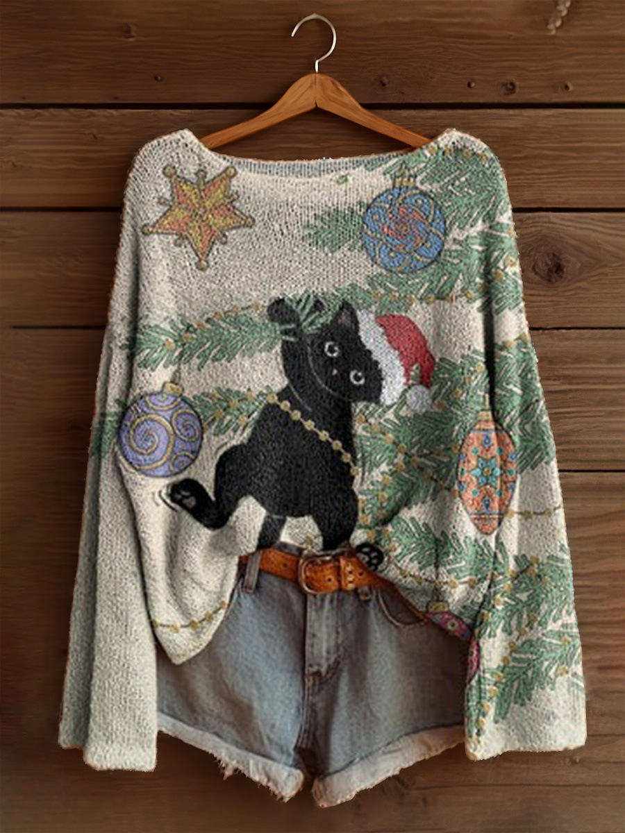 Women's Fashionable prints casual crew neck sweatshirt