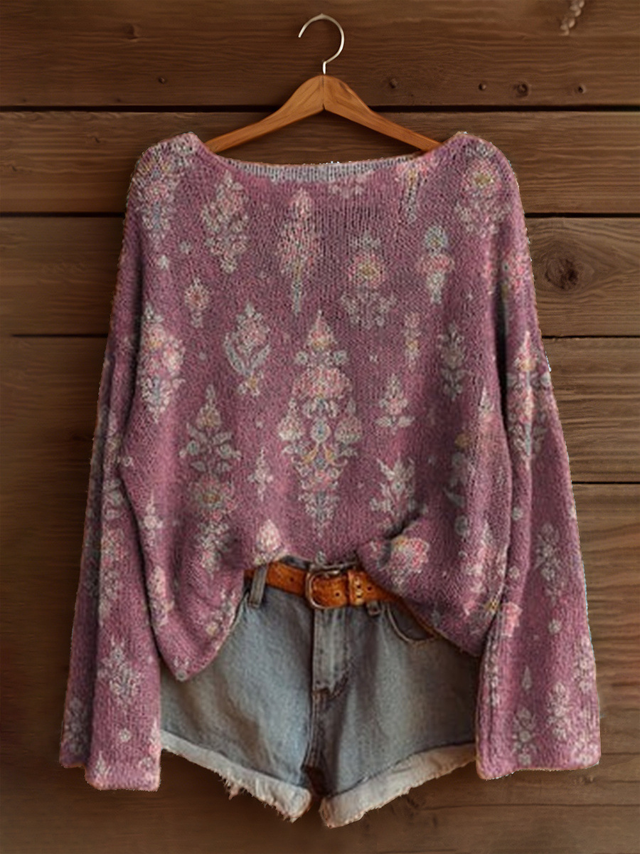 Women's Fashionable prints casual crew neck sweatshirt