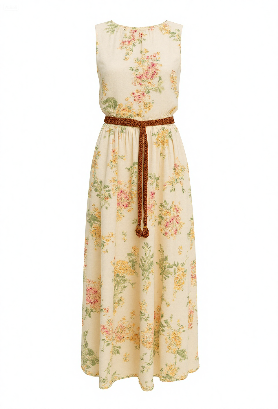 Women's Vintage Floral Art Print Casual Cotton Dress