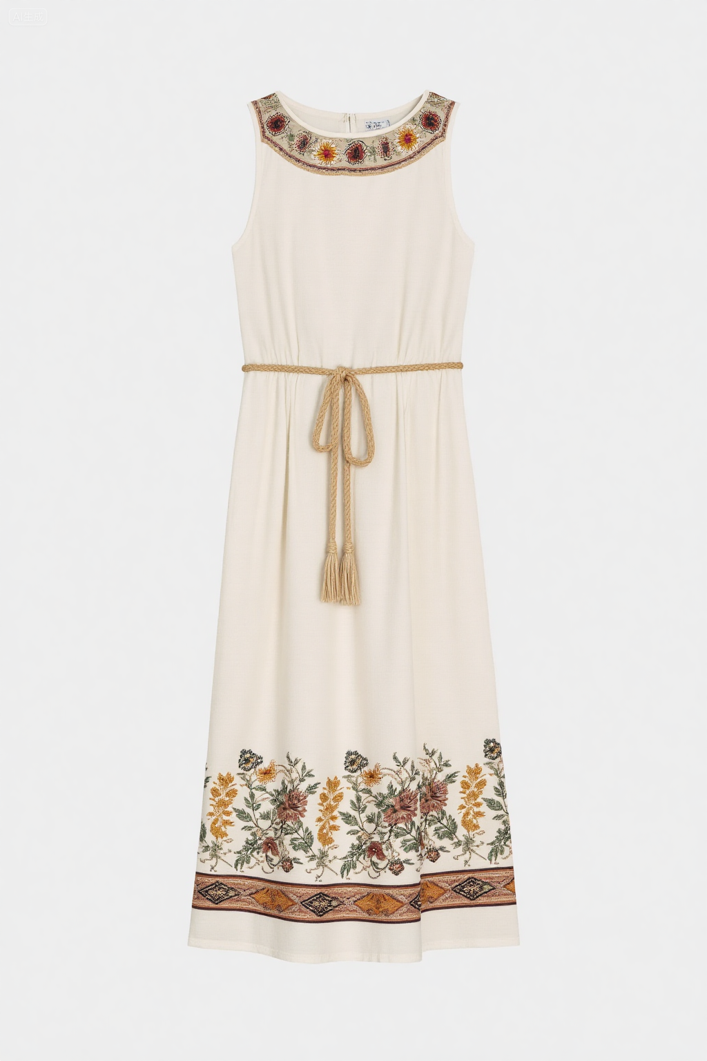 Women's Bohe Floral Art Print Casual Cotton Dress