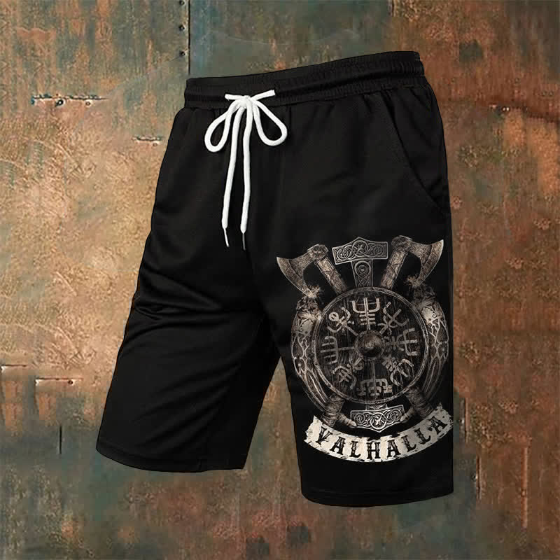 Viking Axe Vegvisir Mjolnir Casual Shorts
