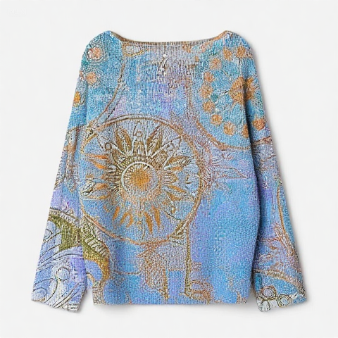 Women's Fashionable prints casual crew neck sweatshirt