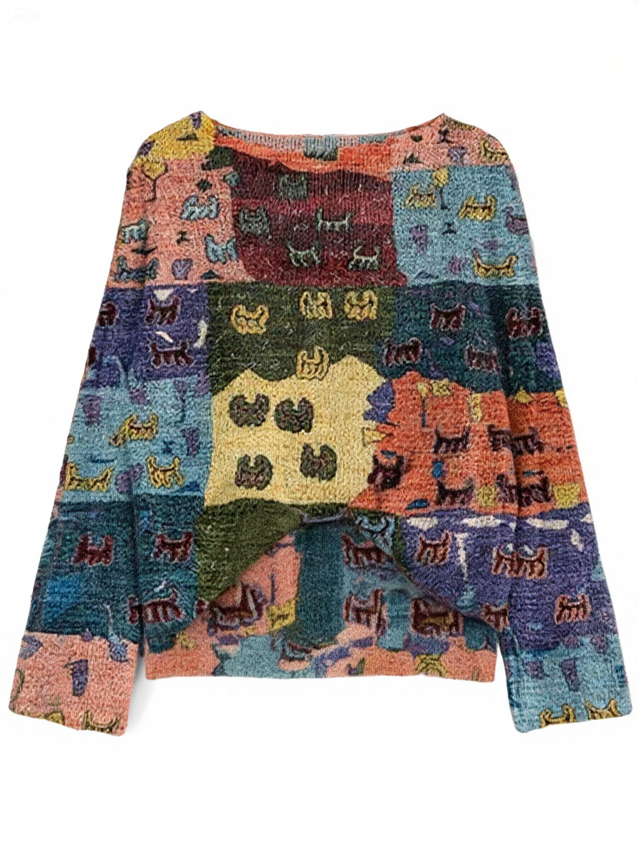 Women's Fashionable prints casual crew neck sweatshirt