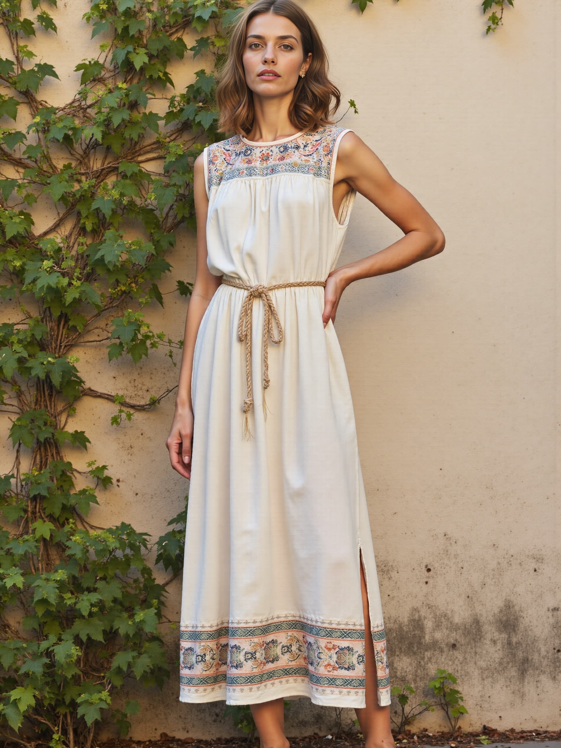 Women's Bohe Art Print Casual Cotton Dress