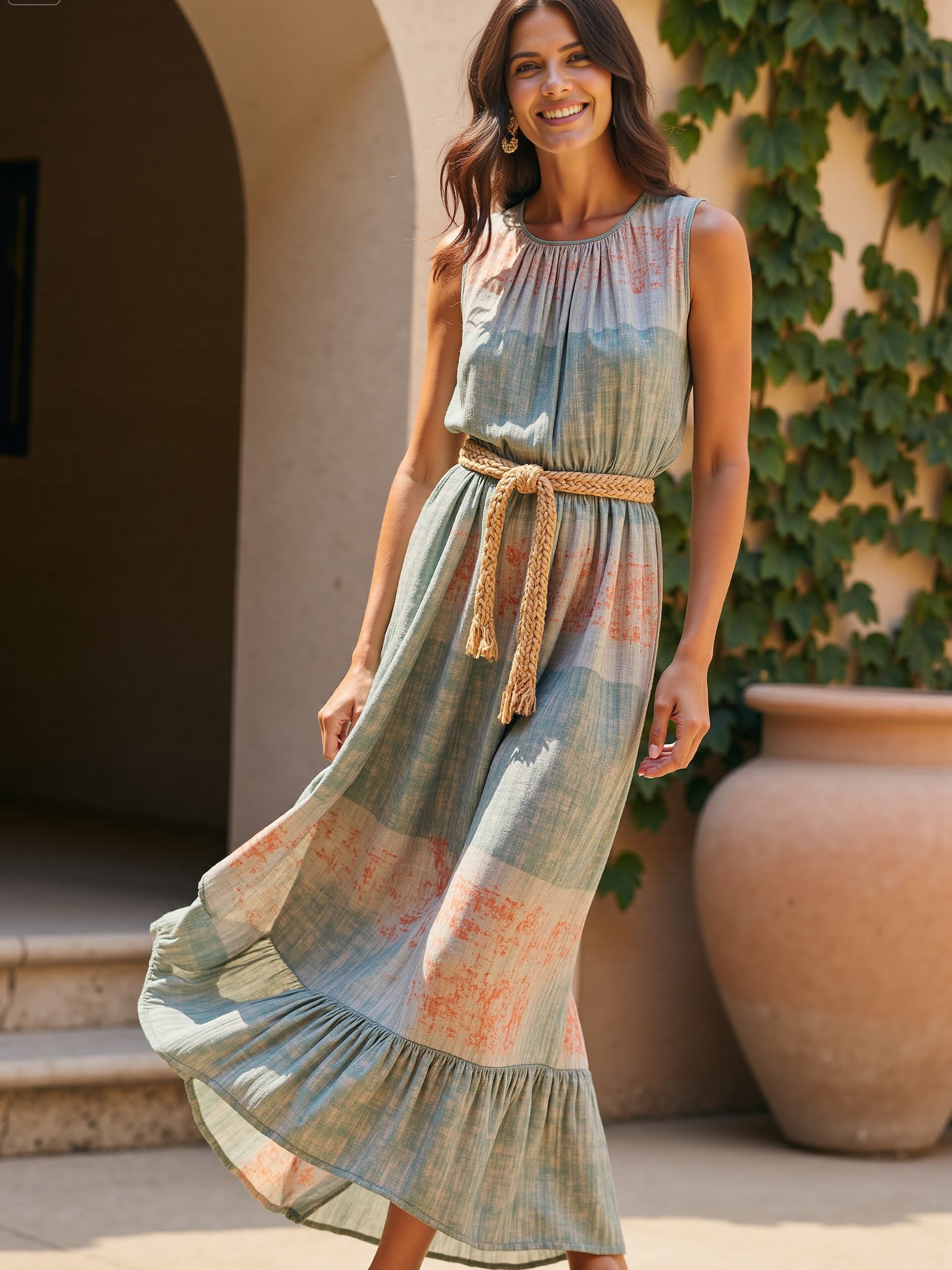 Women's Bohe  Art Print Casual Cotton Dress