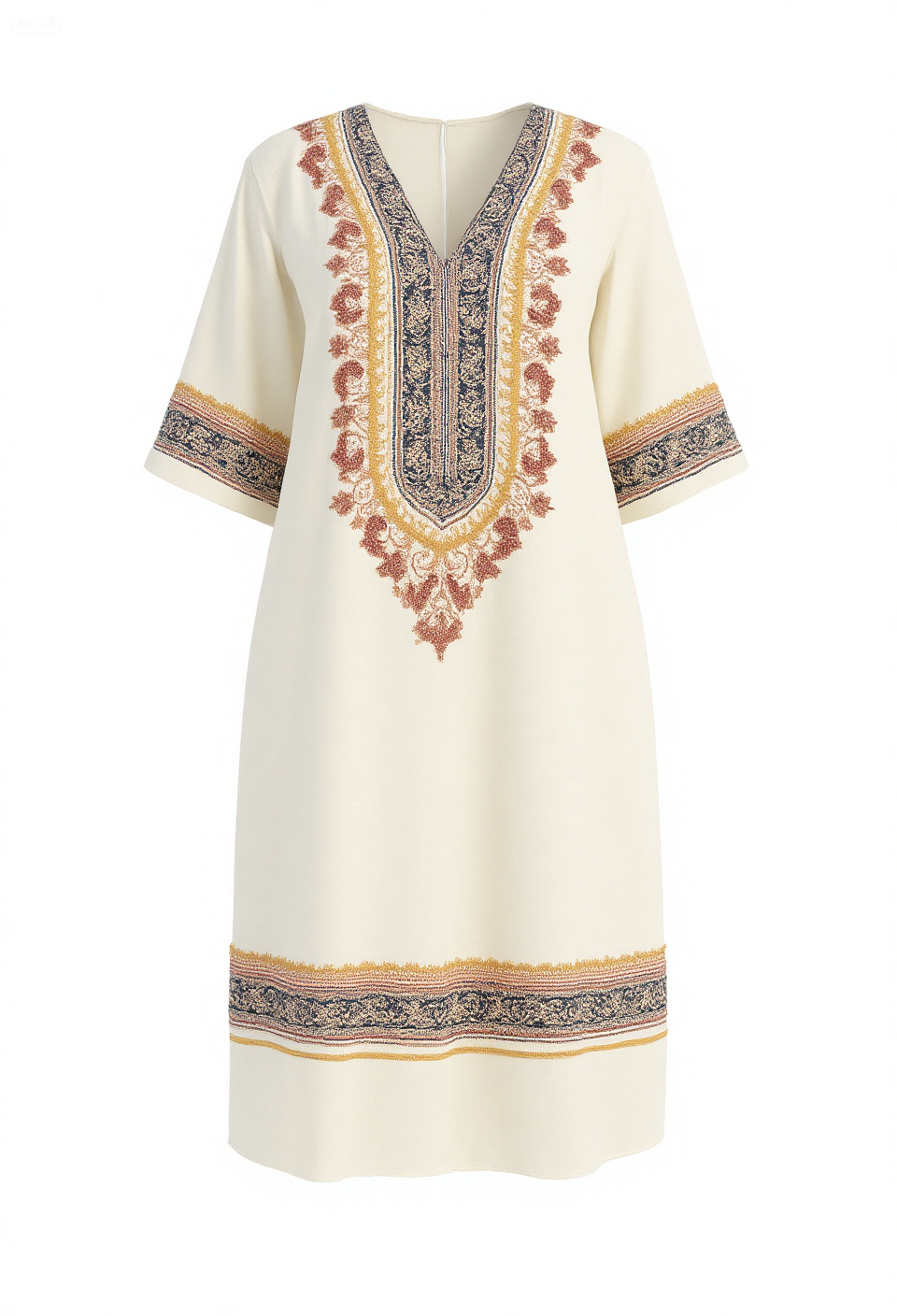 Women's Boho Art Print Casual Cotton Dress