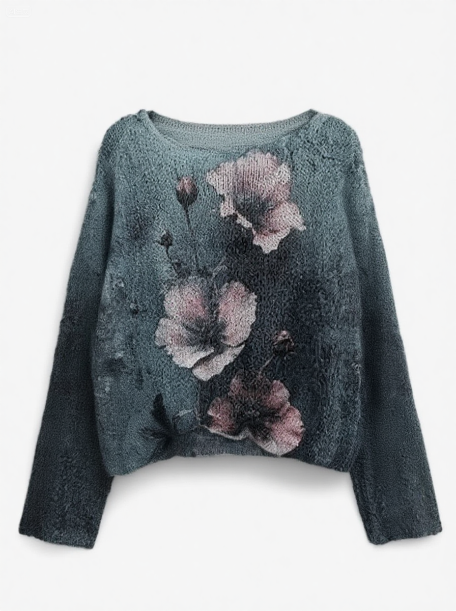 Women's Fashionable prints casual crew neck sweatshirt