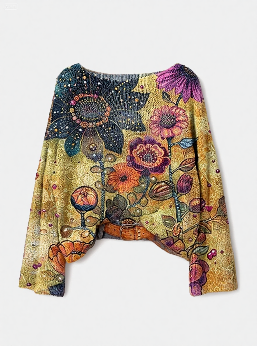 Women's Fashionable prints casual crew neck sweatshirt