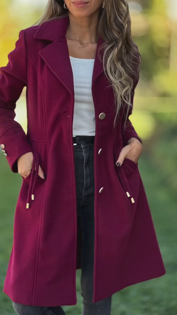 Womens Lapel Temperament Casual Windbreaker