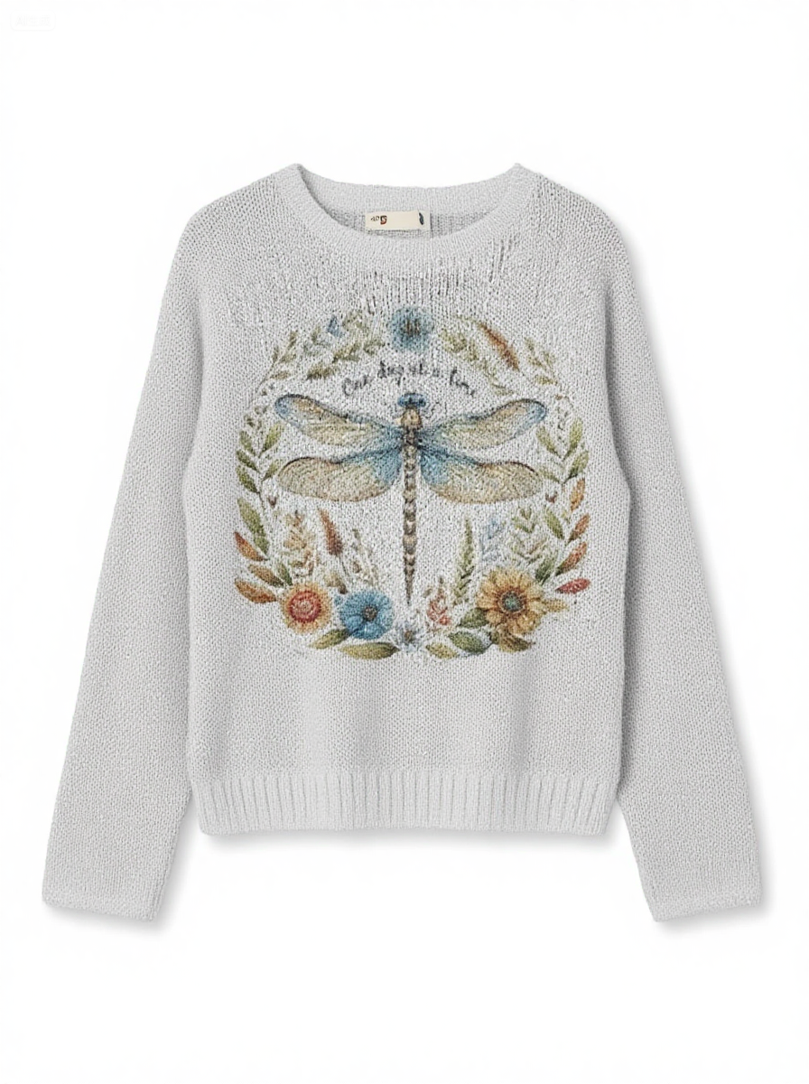 Women's Fashionable prints casual crew neck sweatshirt