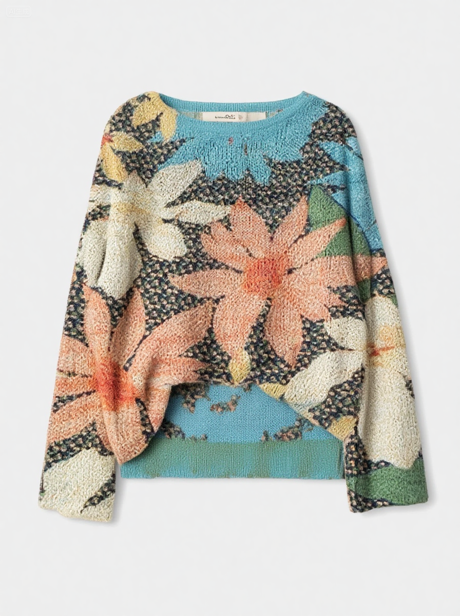 Women's Fashionable prints casual crew neck sweatshirt