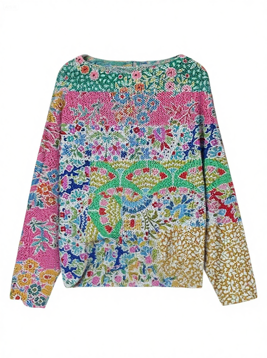 Women's Fashionable prints casual crew neck sweatshirt