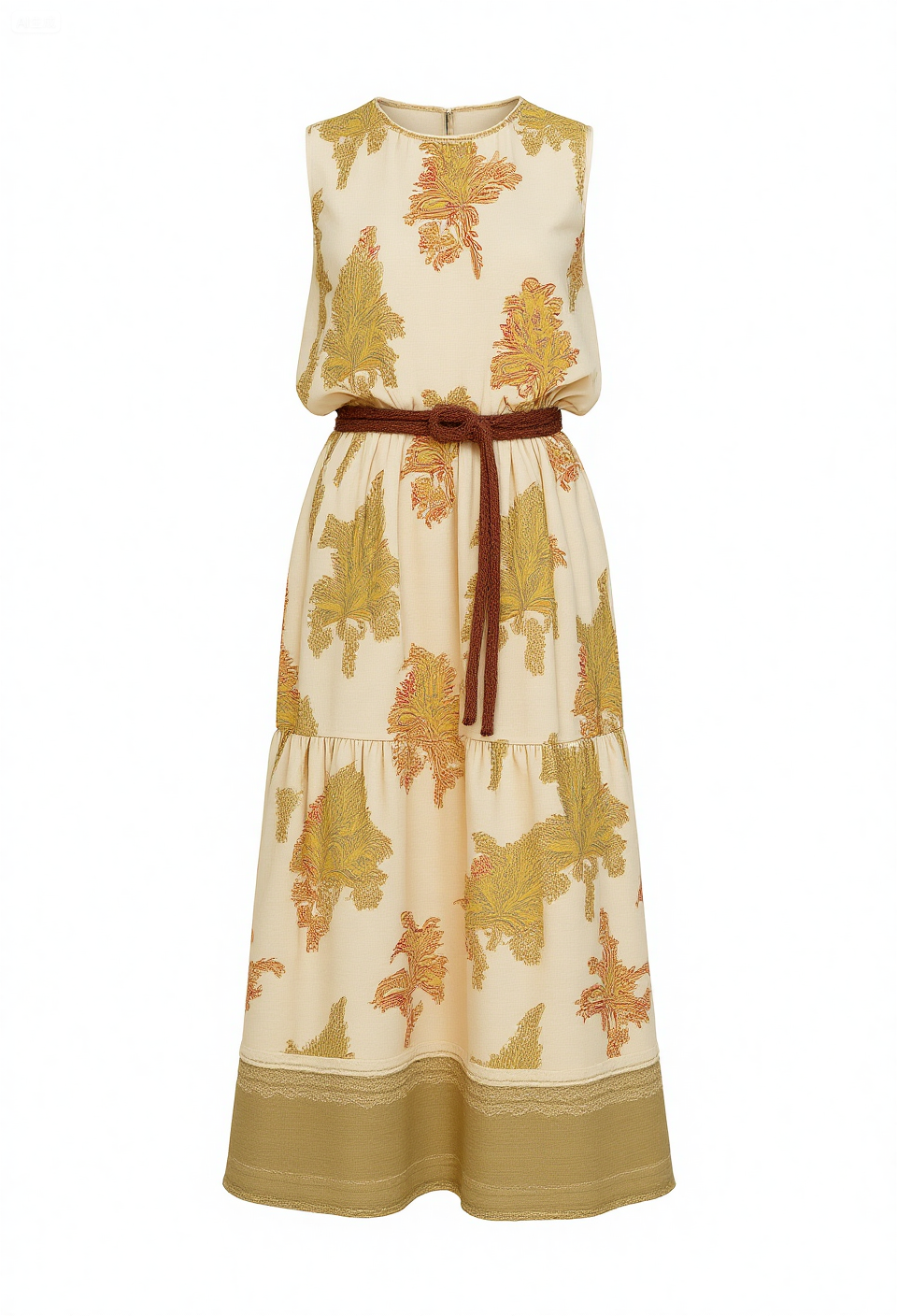 Women's Vintage Floral Art Print Casual Cotton Dress