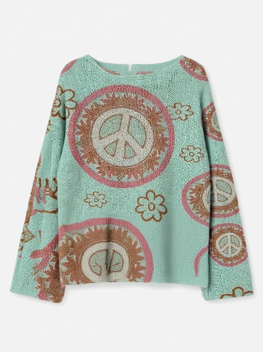 Women's Fashionable prints casual crew neck sweatshirt