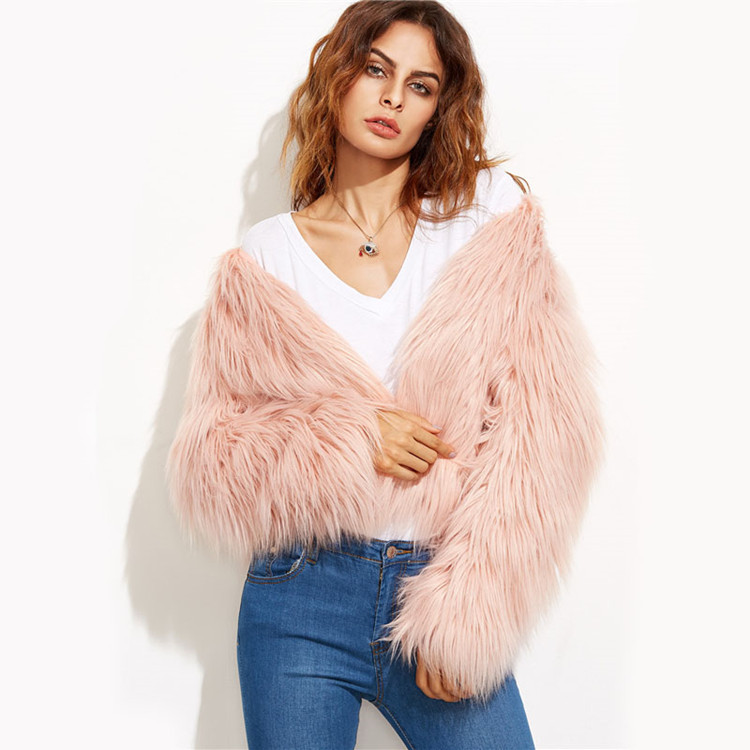Leather-like Fur Short Coat Made Of Sheepskin Fabric
