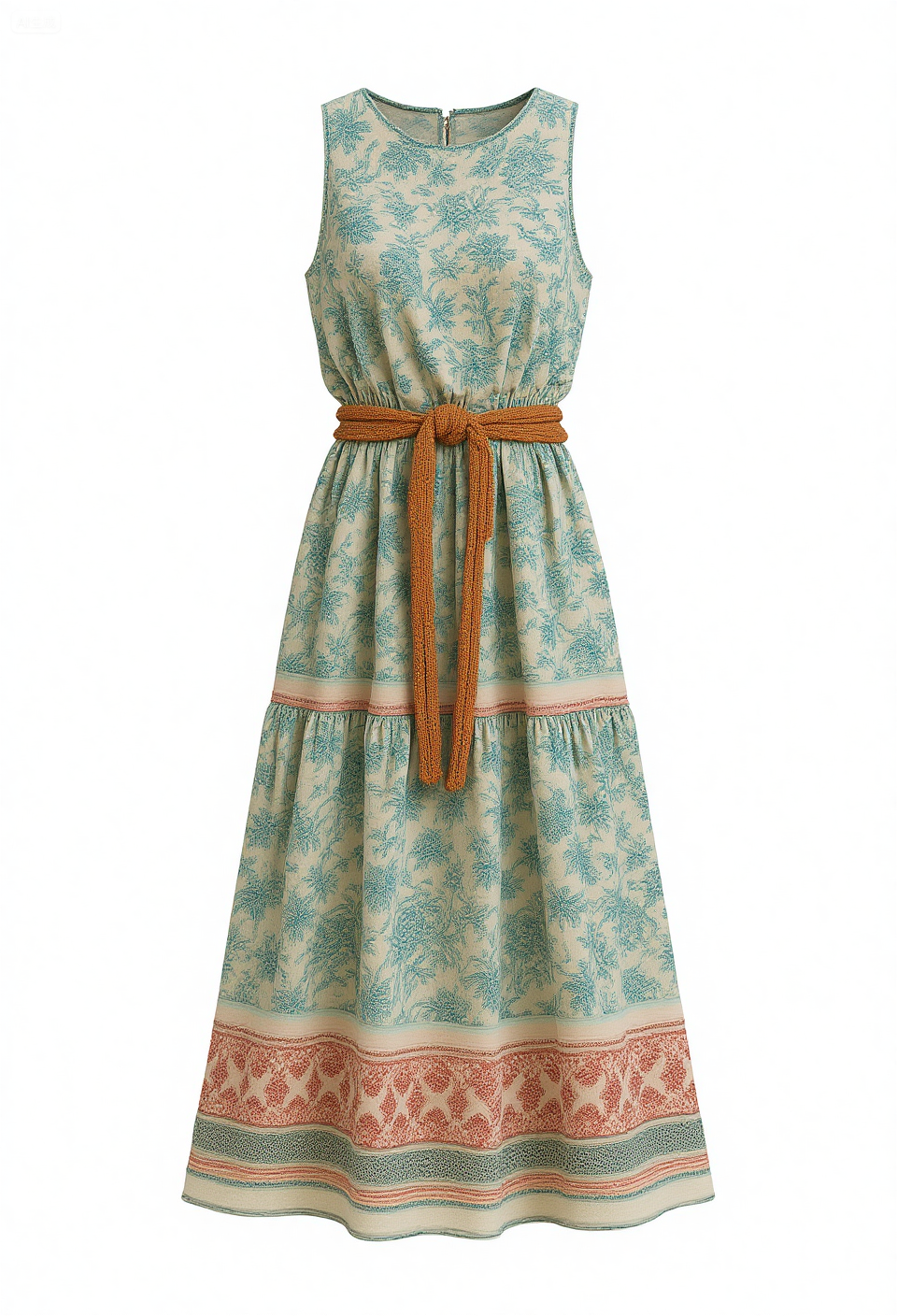 Women's Bohe Floral Art Print Casual Cotton Dress