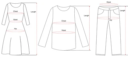 尺码表示例图片
