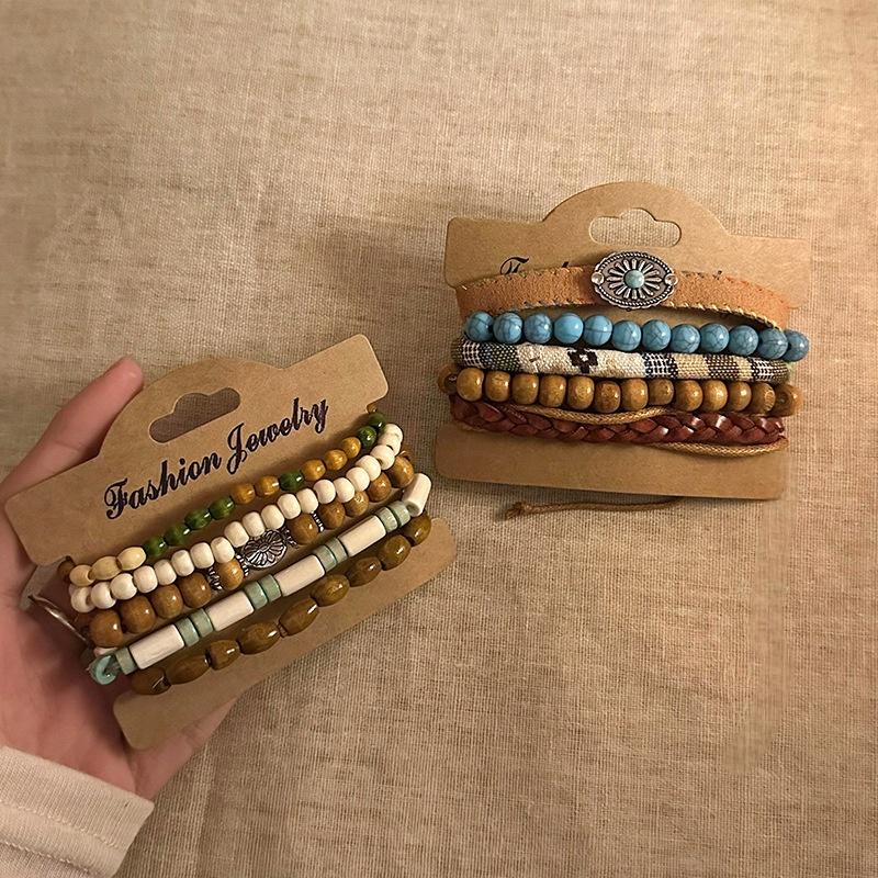 Layered Natural Stone Bohemian Retro Beaded Handbag for Women