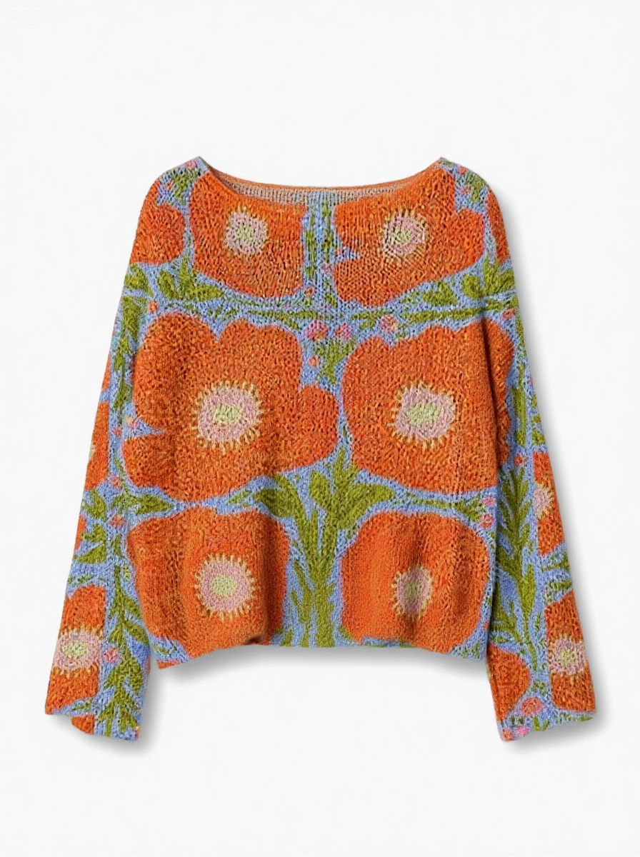 Women's Fashionable prints casual crew neck sweatshirt