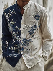 Men's Japanese-style Floral Art Casual Shirt