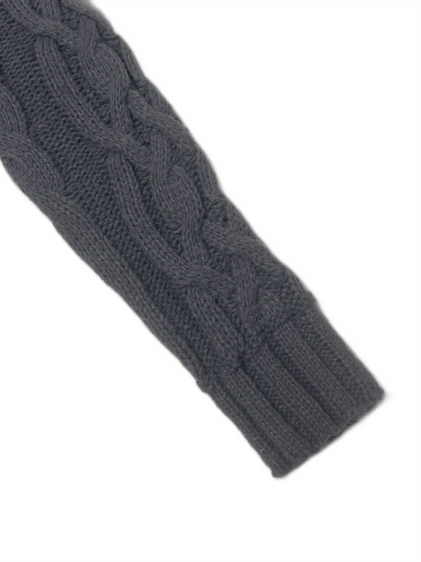 Turtleneck Cable Knit Sweater Dress, Elegant Solid Long Sleeve Dress, Women's Clothing