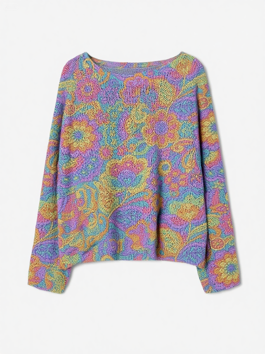 Women's Fashionable prints casual crew neck sweatshirt