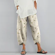 Women‘s Farm Bee Pocket Casual Linen Blend Pants