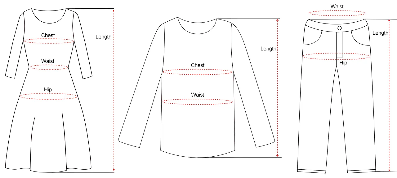 尺码表示例图片