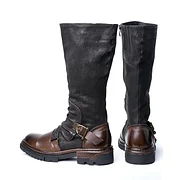 MEN'S VINTAGE BUCKLE PLEATED MOTORCYCLE BOOTS 30868638S