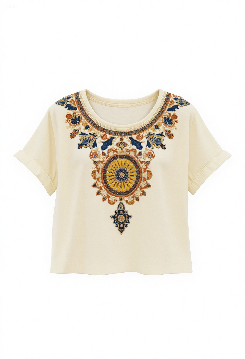 Women's Boho Art Print Casual Linen Short Sleeve T-Shirt