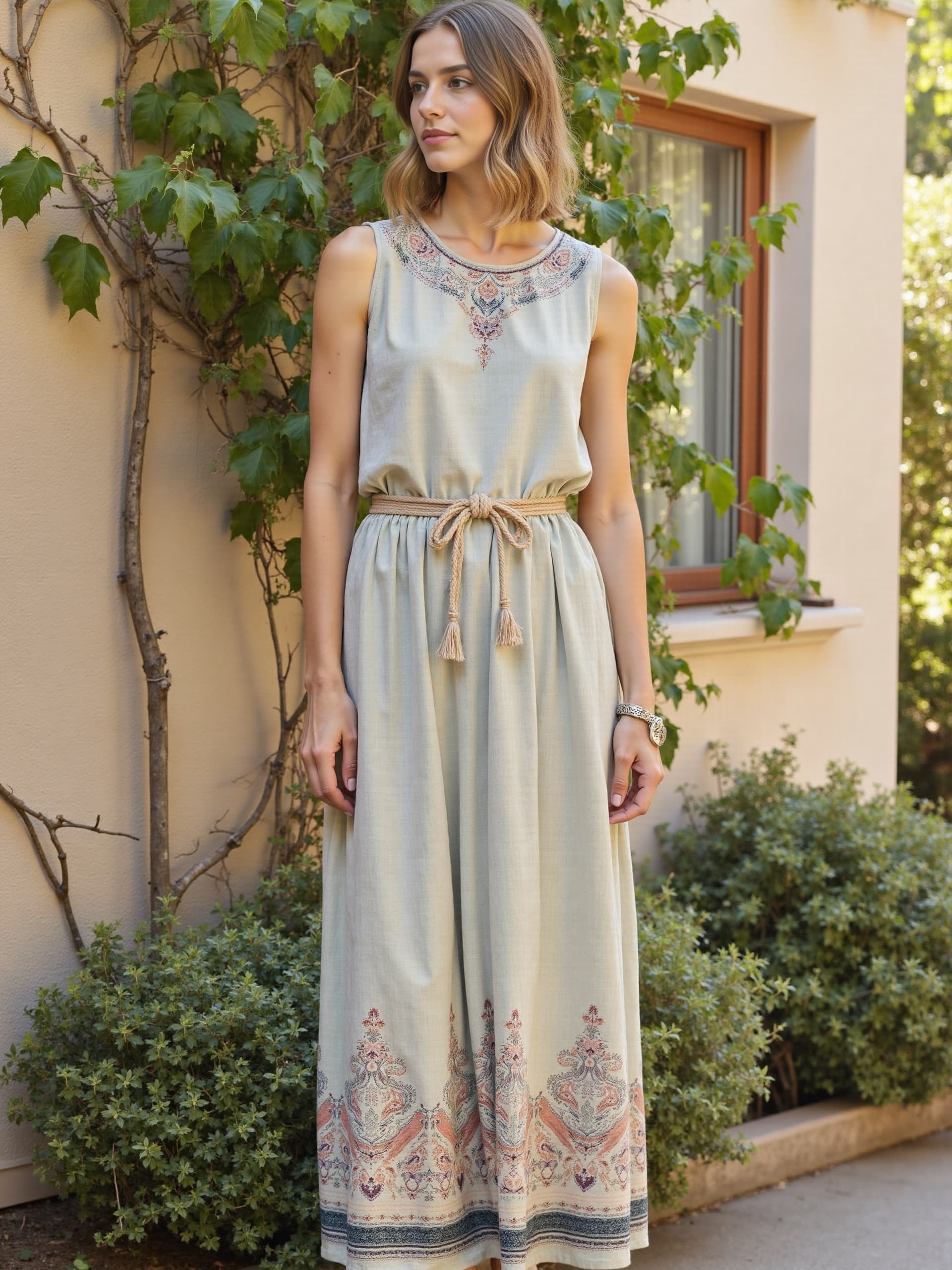 Women's Bohe Art Print Casual Cotton Dress