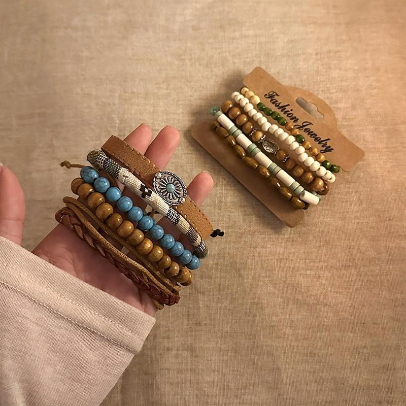 Layered Natural Stone Bohemian Retro Beaded Handbag for Women